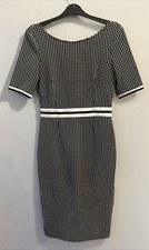 Women’s Next Size 8 Black & White Party Work Midi Stretchy Dress Low Back