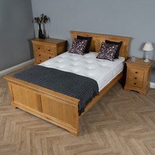 Elm Home and Garden Quality Oak Double Bed French Frame 4'6 Natural Finish