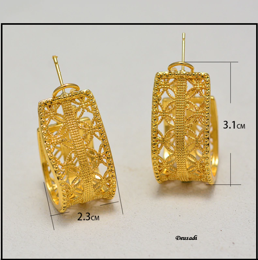 Orecchino in oro e blu, XIX secolo, elegante gioiello - Italia