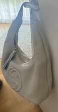 Gucci Soho Schultertasche Leder weiß genarbt...