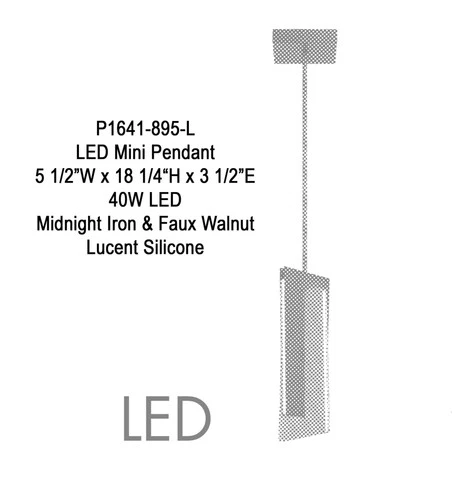Kovacs P1641-L Intersezioni 6"W x 18-1/4" Tall LED Multi Light - Midnight Iron / - Picture 4 of 6