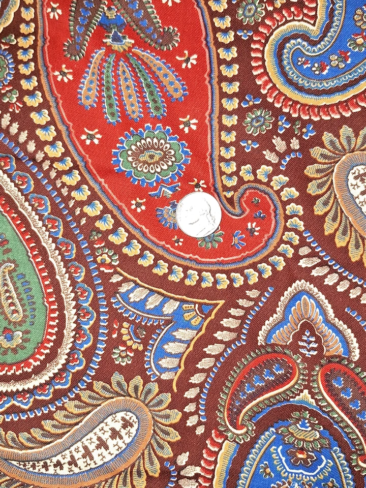 4.75 Yards Concord Fabrics Paisley Cotton Fabric 44" Wide Quilting Sewing - Image 2 of 4