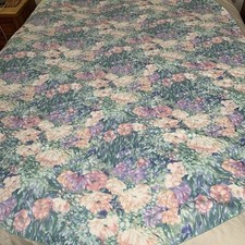 Vintage Springs Home Tablecloth Watercolor Pastel Floral Oval 81x59 USA