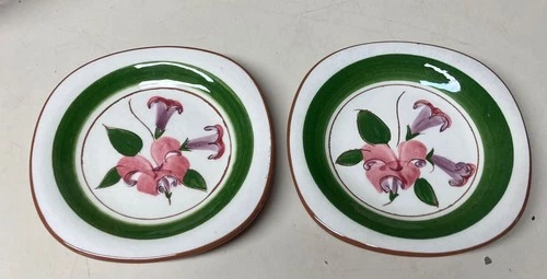 2 Stangl Dinnerware TRUMPET FLOWER Honeysuckle #3795 Water Coasters 5"x5"