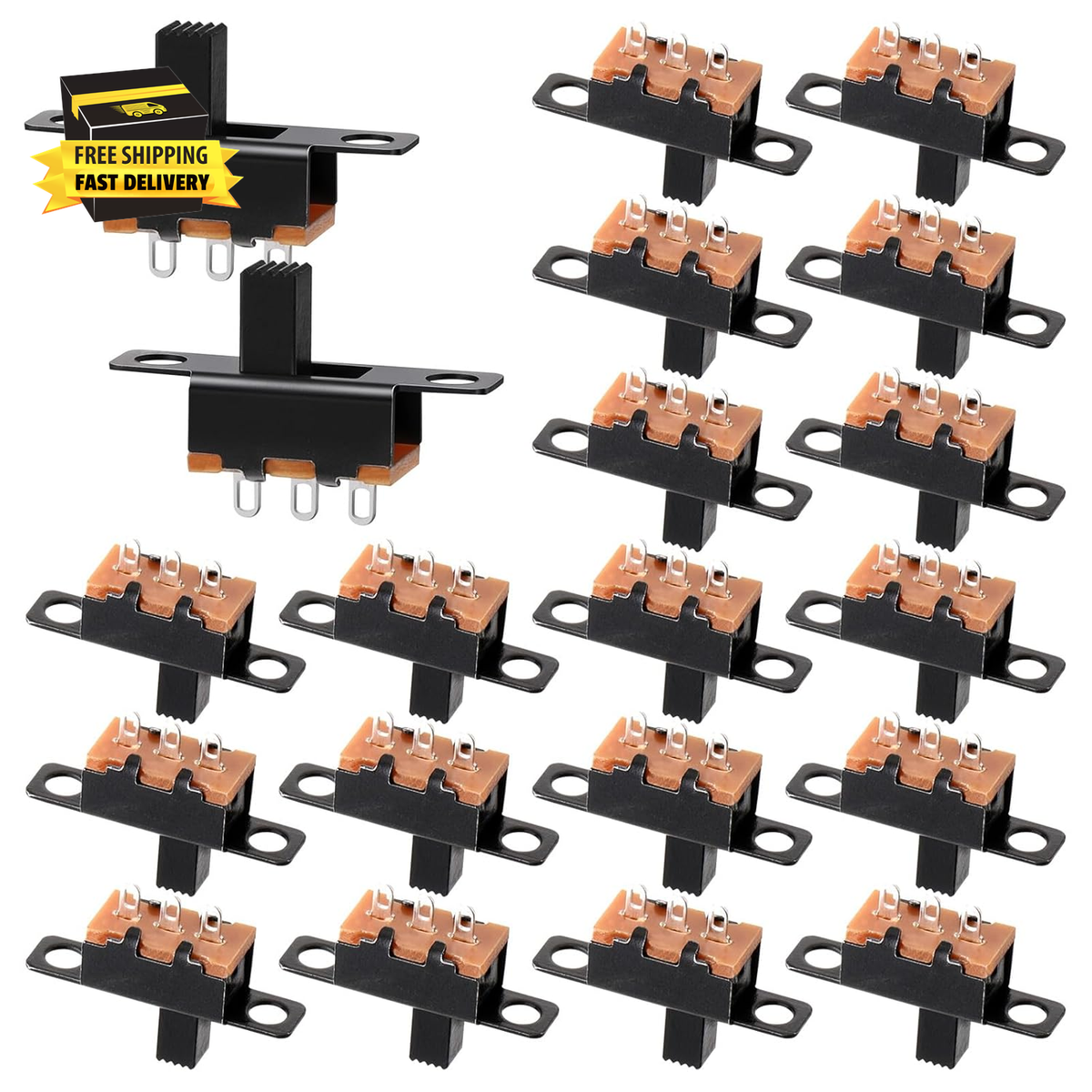 Heschen Lot De 2 Mini Micro Interrupteurs XSS-5GL2 SPDT Levier Rouleau Court 5A 125V AC