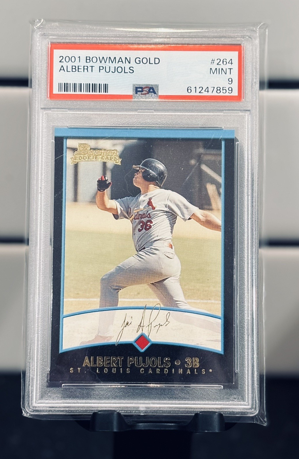 2001 ALBERT PUJOLS Bowman GOLD Rookie Parallel Rc #264 PSA 9 MINT