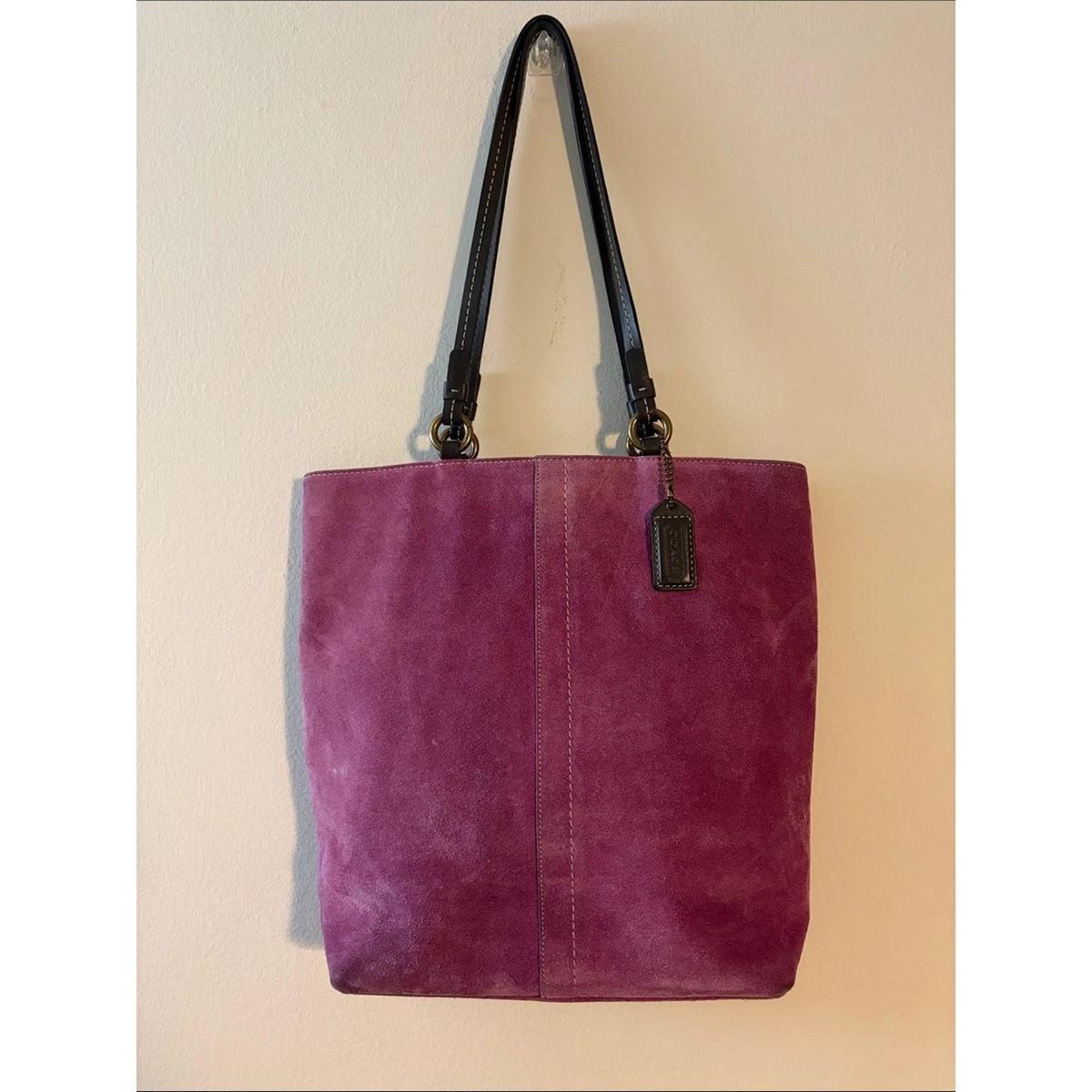 Coach Women's Suede Exterior Purple Bags & Handbags for Women for