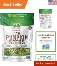 NOW Foods, Pumpkin Seeds, Raw and Unsalted, Essential Fatty Acids, Rich in Iron,