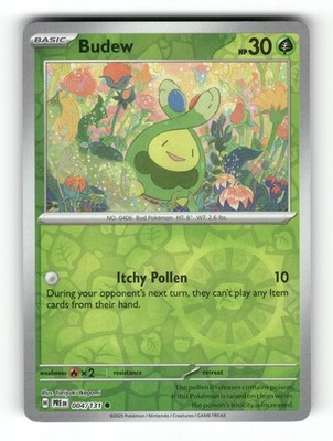 Budew Common Prismatic Evolutions 004 Reverse Holo Near Mint