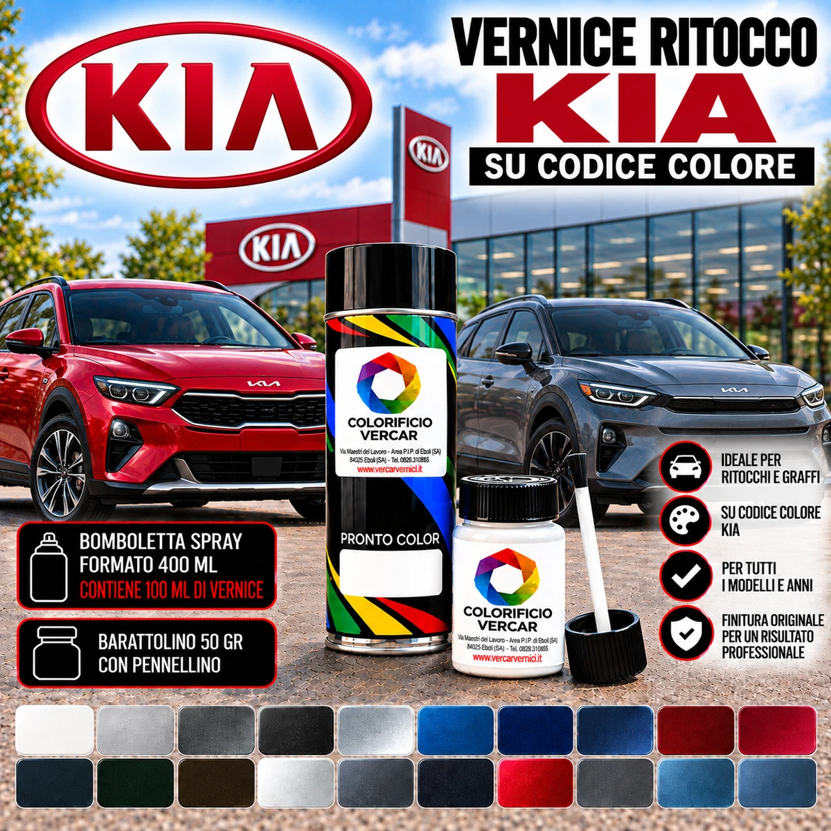 TODOS LOS CÓDIGOS DE COLOR KIA PINTURA ACRÍLICA RETOQUE COCHE SPRAY Y PINCEL