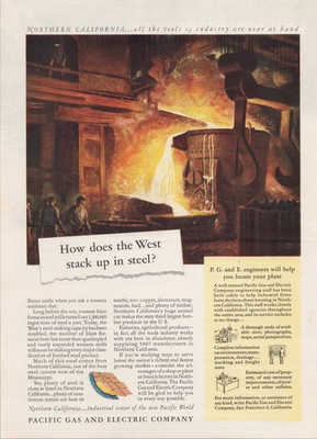 #ad #ad Pacific Gas and Electric Company 1946 Vintage Print Ad Steel Industry $18.90