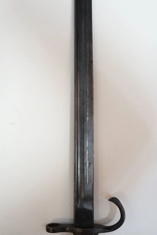 Bayoneta de gancho temprana original japonesa Arisaka tipo 30 de la Segunda Guerra Mundial con hoja azulada Foto 4 de 4