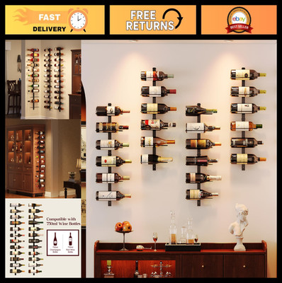 12 Bottle Wall-Mounted Wine Rack - Detachable Storage Organizer for Home Bar & D