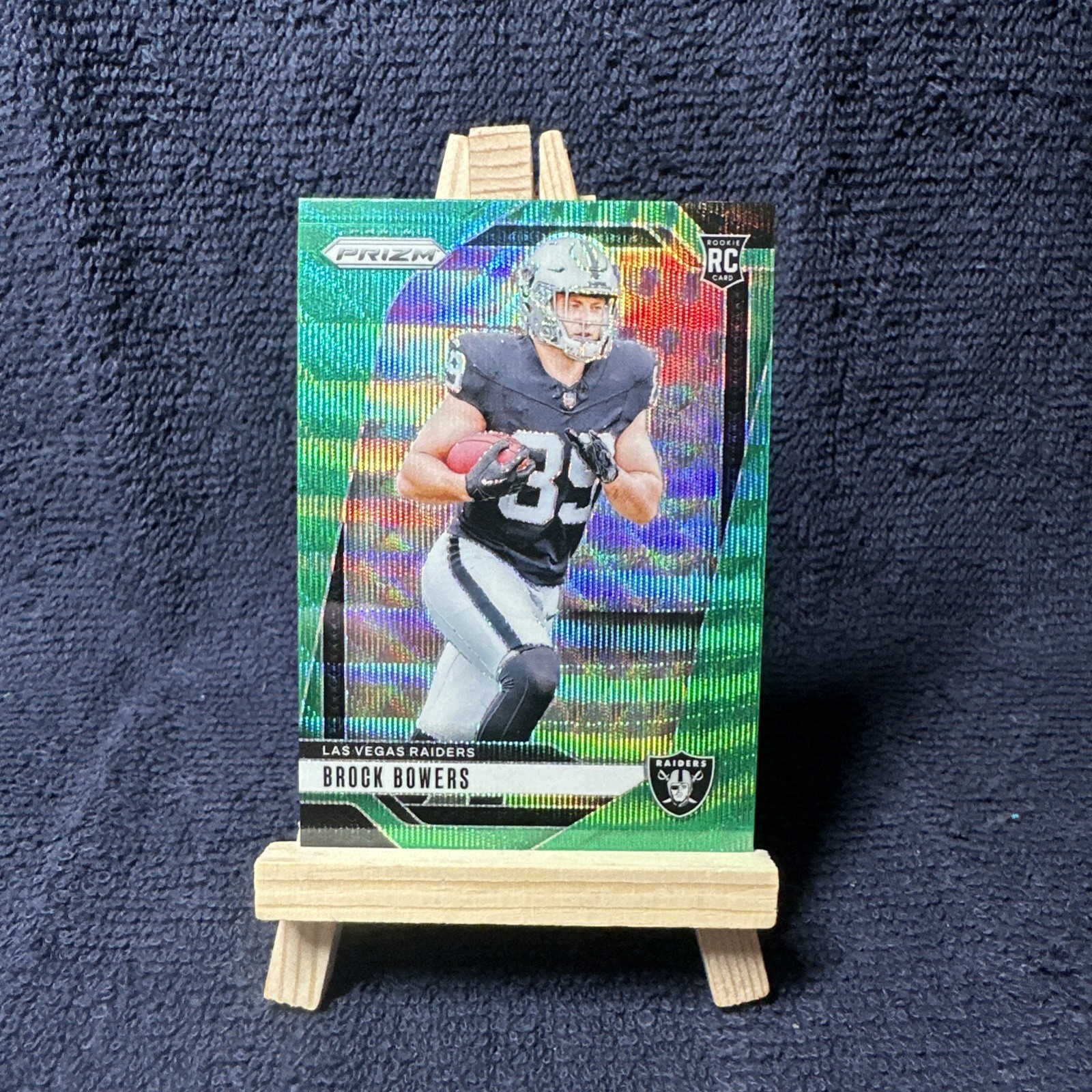 2024 Panini Prizm Brock Bowers #315 Green Wave Prizm Rookie RC Raiders