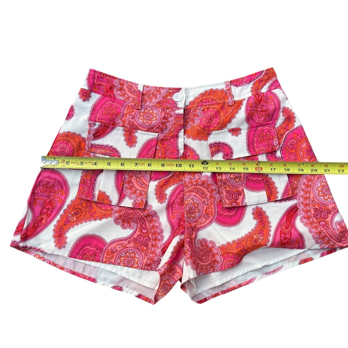 Athina Paisley Print Shorts High Waist Pockets Retro Festival Summer Medium View 6