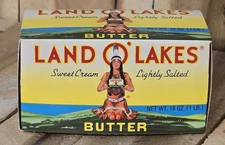 Vtg LAND O LAKES Butter Box Wax Carton Mia Indian Maiden 1 Lb 4 quarters Empty