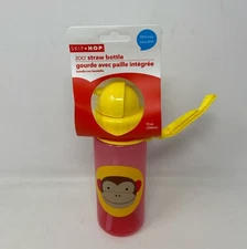 Skip Hop Zoo Straw Bottle 13 oz - Monkey Pink/Yellow