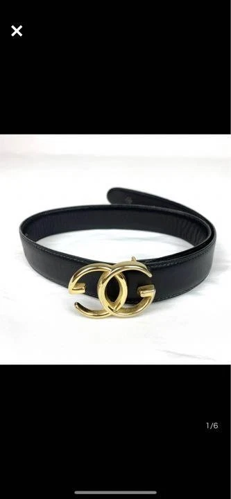 Ceinture en cuir GUCCI Gg logo couleur noir