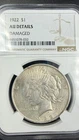 1922  Peace Dollar NGC  AU Details  Damage