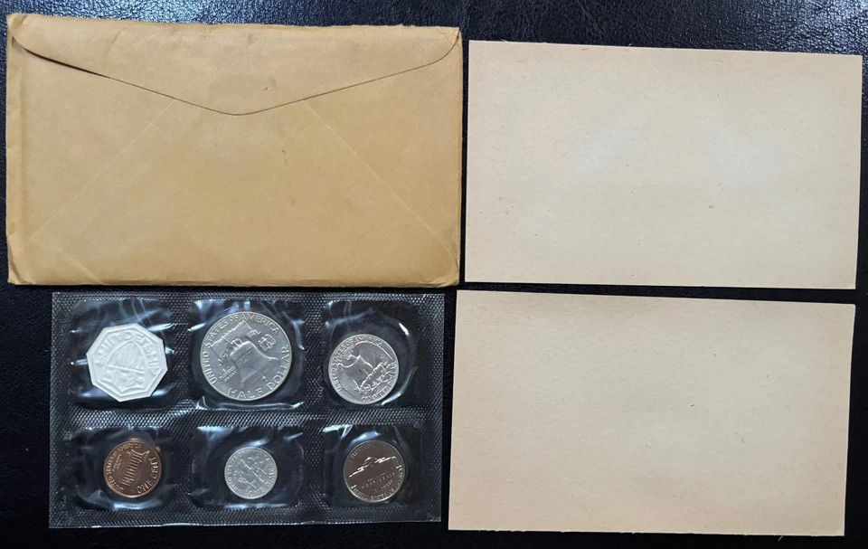 1959 US Mint Proof Set 5 Coins in Cello Flat Pack w/ Envelope 90% Silver (#1007) - Image 2 of 4