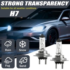 2x H7 Halogen 55w 12v Lowhigh Beam Headlightfog Bulbs Clear Glass Replacement