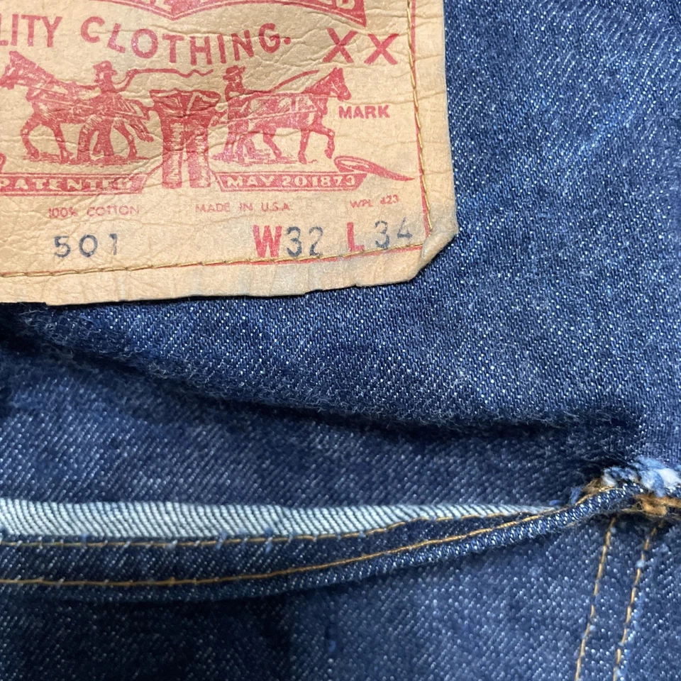 Vintage Levi’s 501 Now Designs Denim Tote Bag Single Stitch Travel Made USA - Image 3 of 4