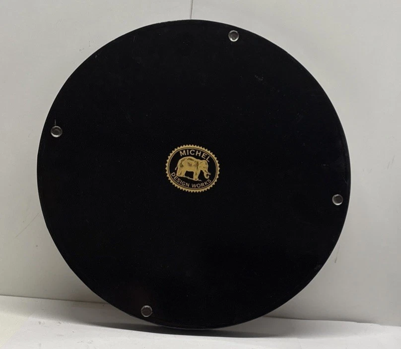 Michel Design Works Decoupage Round Wooden Tray Handles Floral Birds 14” - Image 3 of 3