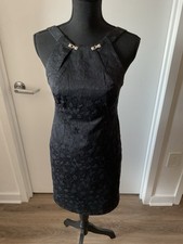 VTG Versace Jeans Couture Black Floral Jacquard Brocade Cocktail Dress IT 44 US8