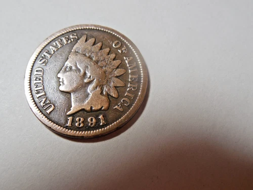 1891 Indian Head Penny in Solid VF condition. Nice coin, with good rim.