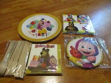 Masha and the Bear Multi-color Birthday Party Supplies 5pc Lot 2009 NEW