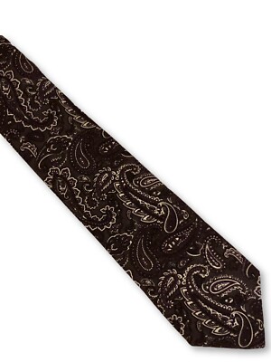 Cravate Homme Thomas Nash 100% Soie - Motif Violet, Noir Et Blanc, Occasion