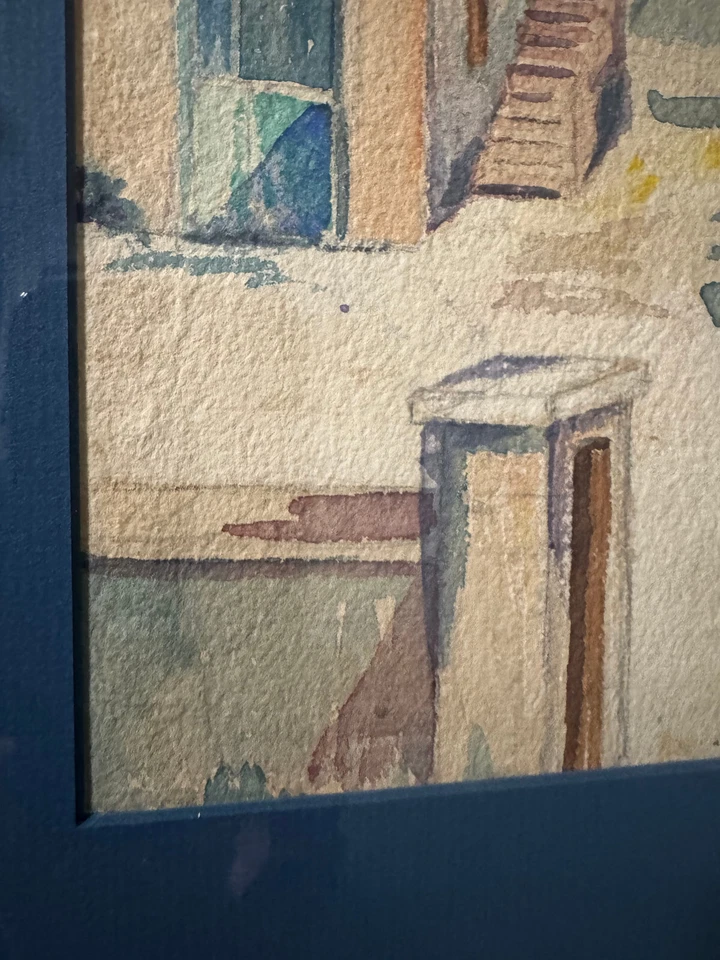 Rare 1936 Original Alfred Birdsey Watercolor Signed Landscape Harbor markystore - Image 4 of 4