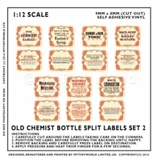 14 Dolls House Different Miniature Apothecary Labels Set 2