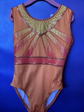 NWT ROCSA Gymnastics Dance LEOTARD child large GORGEOUS tulle ORANGE Halloween