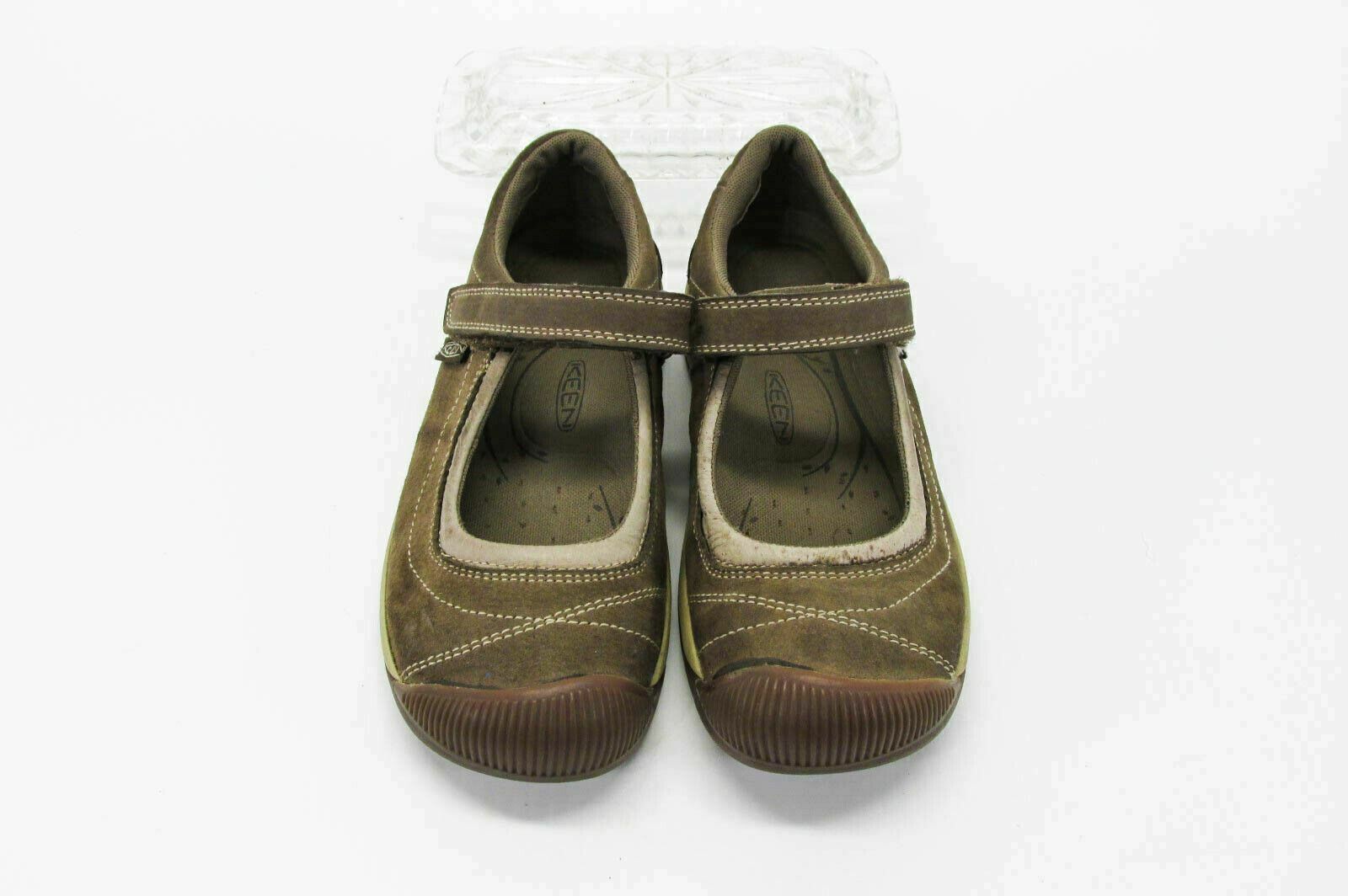 Keen scarpa donna viaggio pizzo MJ taglia 7M marrone moda sneaker Oxford usata qp