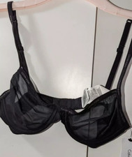 Calvin Klein Bra Black Mesh Sheer Bra Size 32 A New Tags Unlined Demi