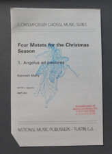 Angelus ad pastores - 1998 sheet music - SATB a Cappella - Kenneth Mahy