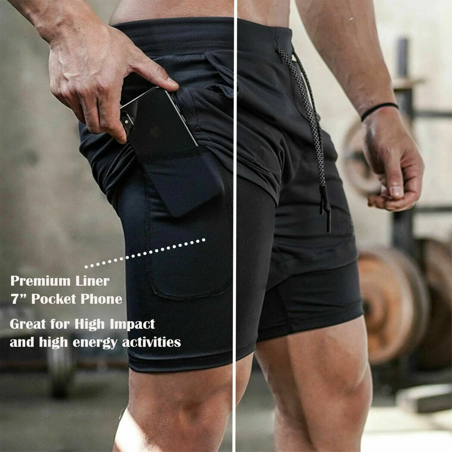 Men’s 2in1 Running Shorts with Phone Pockets Quick Dry Workout Fitness Park Gym
Opens in a new windo