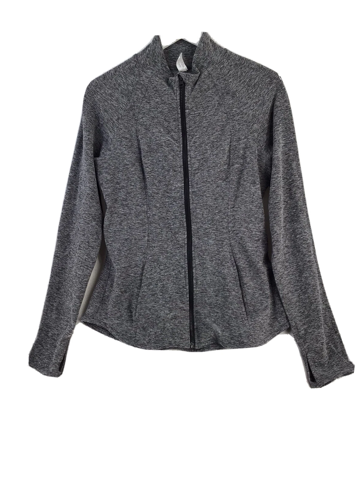 yogalicious lux heather flared bottom fitted full zip jacket