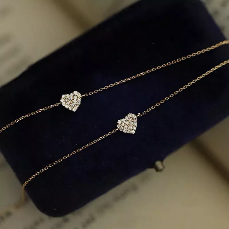 Zartes Herzarmband vergoldet – 16 + 3,5 cm, mit Zirkonia - Bild 3 von 4