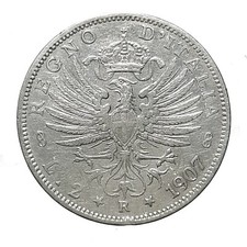 [NC] VITTORIO EMANUELE III - SAVOIA -  2 LIRE 1907 AQUILA ARALDICA (nc9130)