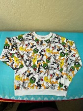 Looney Tunes Adult Large/Junior  s XL  15-17 All Over Print Pullover Sweatshirt