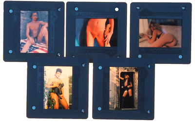 5 Stück Dias Akt Erotik Frauen Männer TS um 1980 ca. 5x5 cm #4