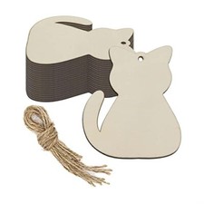 20pcs Wood Cat Cutouts DIY Craft Embellishments Little Kitten Unfinished Wood