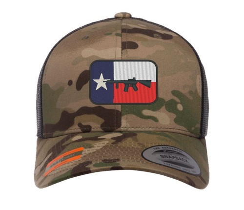 TEXAS FLAG GUN CAP Hat Flexfit yupoong Camouflage snapback stretch USA TRUCKER - Picture 5 of 21