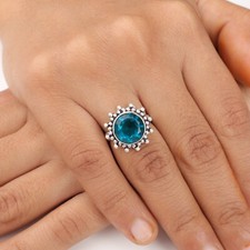 Natural Apatite Gemstone 925 Sterling Silver Jewelry Handmade Ring Gift For Mom