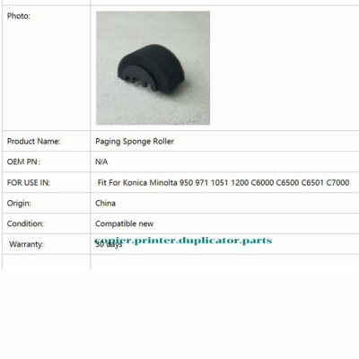 12x Sponge Roller Fit For Konica Minolta 950 951 1051 1200 C6000 C6500 C6501  