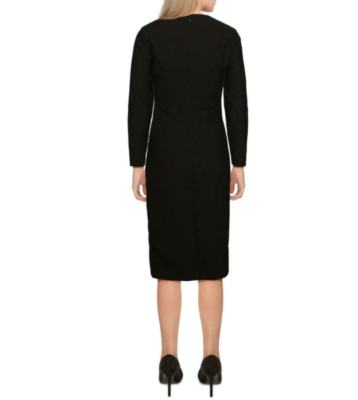zip front cocktail dress LIKELY LONG SLEEVE zipper thigh slit MIDI BLACK sz 00 Shapewear seam pockets 7 Summer Black Dress Size:2X (18-20) retailonly