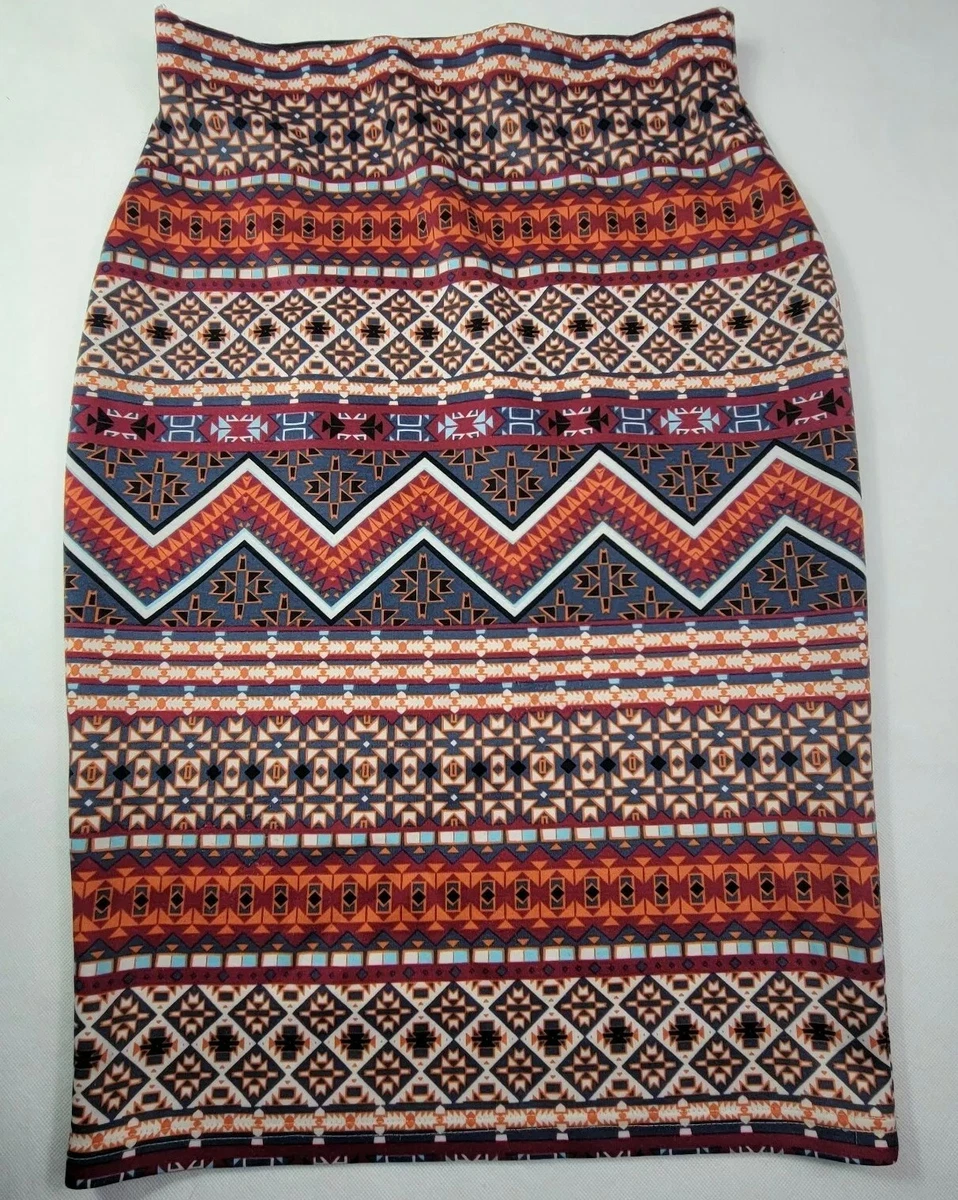Sequin aztec pencil clearance skirt