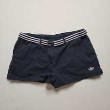 Adidas Girls Belted Shorts Size Medium Black 1 1/2 Inch Inseam G1